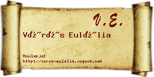 Vörös Eulália névjegykártya