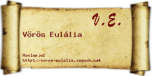 Vörös Eulália névjegykártya